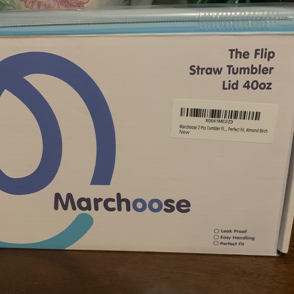 Blue and White Flip Straw Tumbler with Lid 40oz